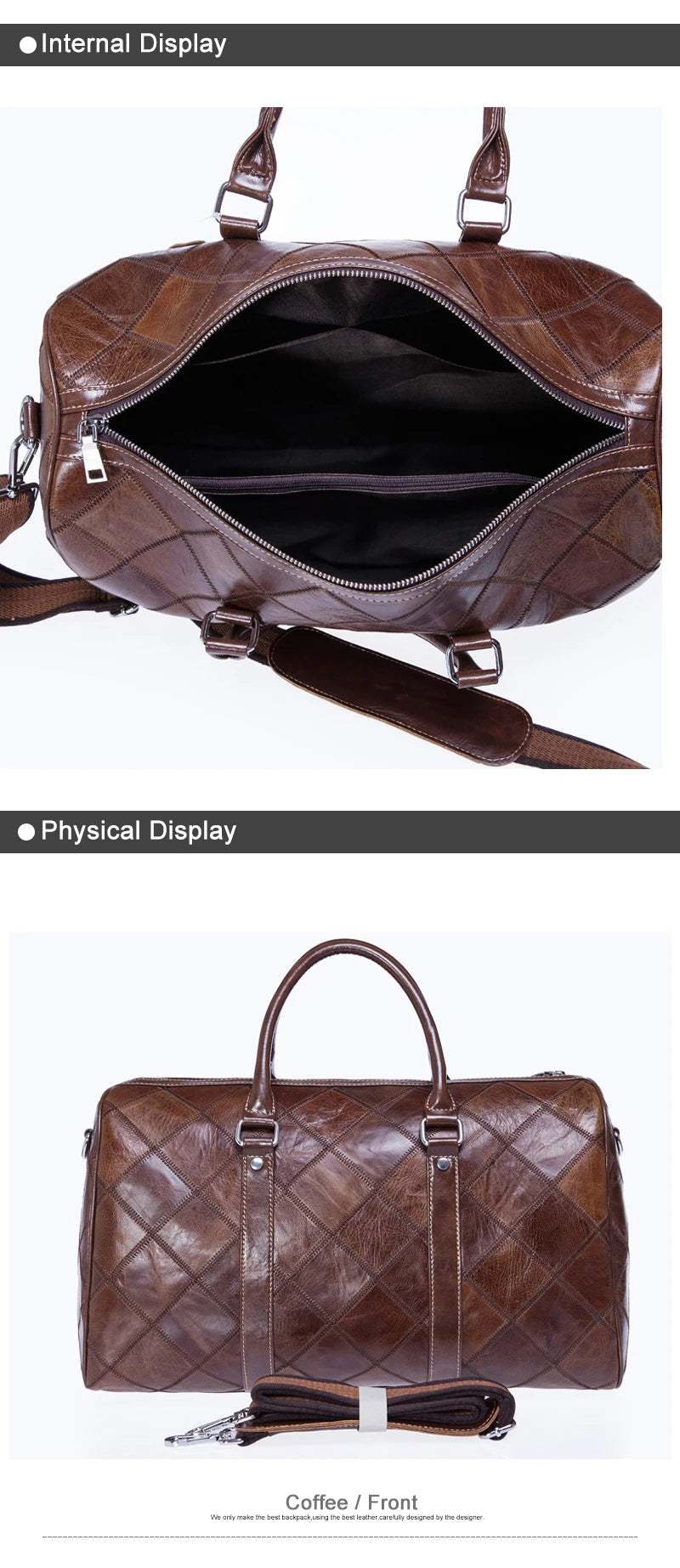 WESTAL Men's Travel Bags Hand Luggage Genuine Leather Duffle Bags Leather Luggage Travel Bag Suitcases Handbags big/Weekend Bag