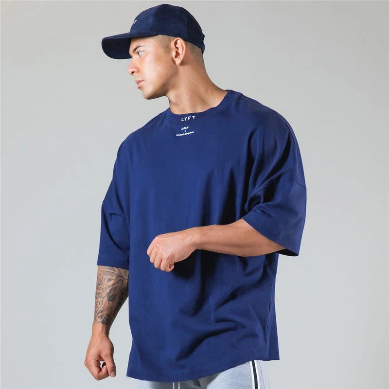 Men's Oversized Cotton Tee – Gym, Street & Everyday Style