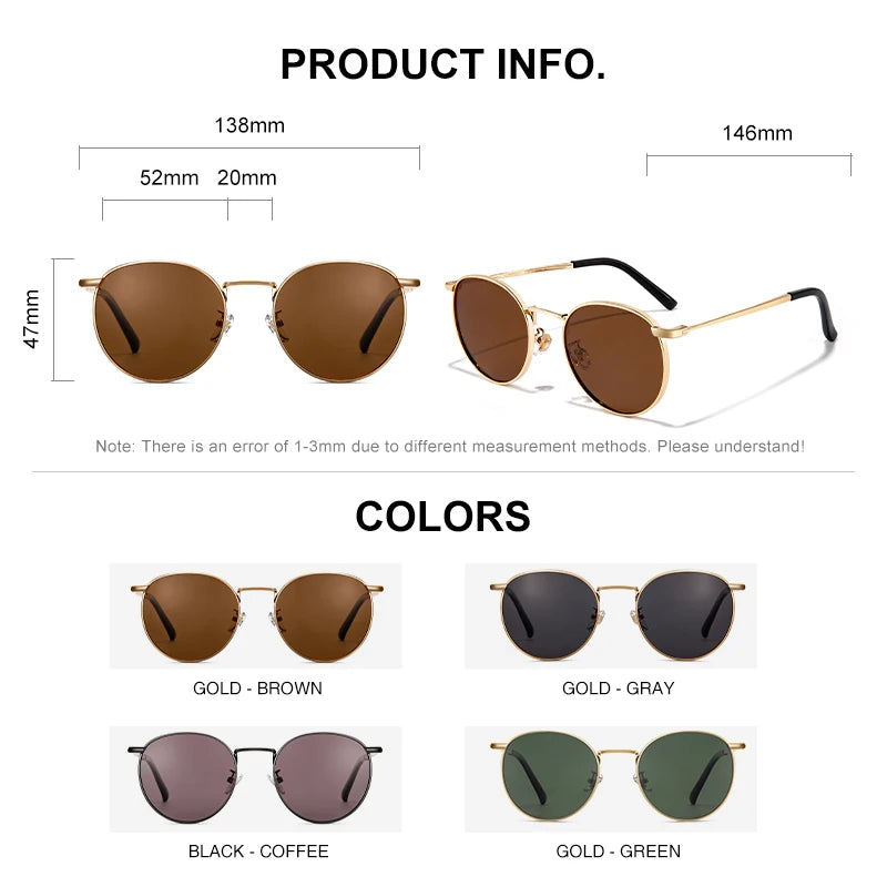 CAPONI Round Polarized Sunglasses for Women – CP1871
