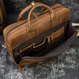 Men Briefcase Genuine Leather Laptop Bag 14 15.6" PC Doctor Lawyer Computer Bag Cowhide Male Briefcase Leather Men Business Bag