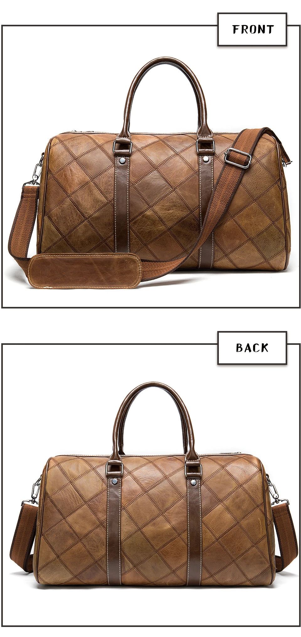 WESTAL Men's Travel Bags Hand Luggage Genuine Leather Duffle Bags Leather Luggage Travel Bag Suitcases Handbags big/Weekend Bag