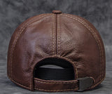 Men's Genuine Leather Baseball Cap | Eagle Print