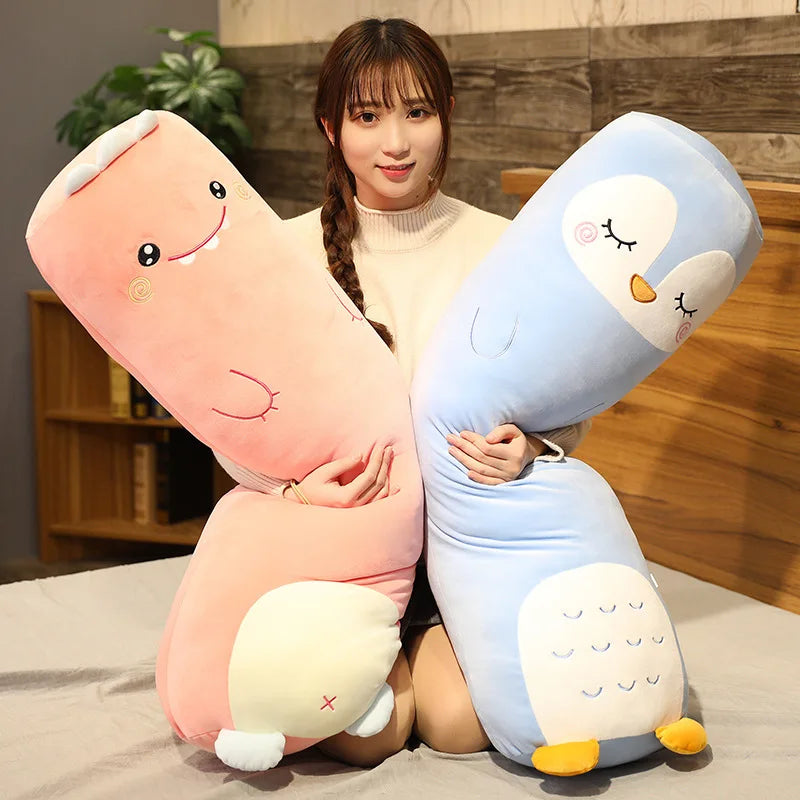 Cartoon Animal Dinosaur Pig Rabbit Bear Husky Duck Plush Toys Stuffed Soft Long Sleep Pillow Doll Cushion Kids Girls Gift