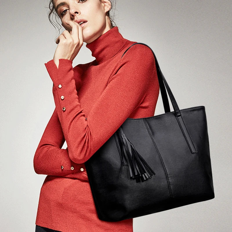 Women's Retro Tassel Tote Shoulder Bag