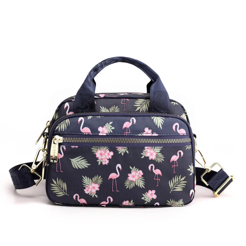 Women's Floral Nylon Crossbody Shoulder Bag