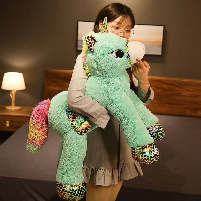 New Arrive High Quality 90-120CM Horse Plush Toys Stuffed Animal Doll Boys Girls  Birthday Gift Home Shop Decor Triver