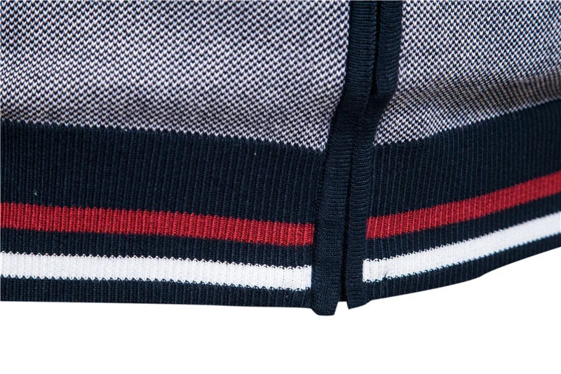 Spliced Streetwear Cardigan – High-Quality USA-Made Cotton Zip Sweater