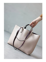 JAZZQ Reversible Genuine Leather Tote | First-Layer Cowhide