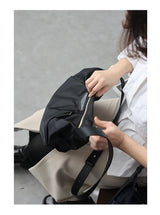 Lightweight Nylon Matching Genuine Leather Crossbody Bag High Quality Single Shoulder Bags Fashion Pleated Messenger Purses