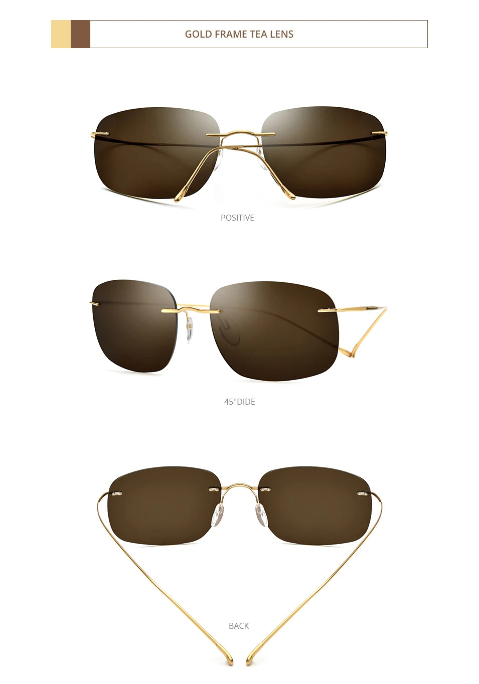 FONEX Titanium Rimless Polarized Sunglasses – Ultralight