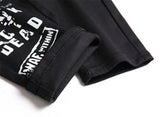 2026 Korean Fashion Red Plaid Patchwork Punk Rivet Men Slim Jeans Trousers Skull Letters Print Hip Hop Chain Denim Pants Spodnie