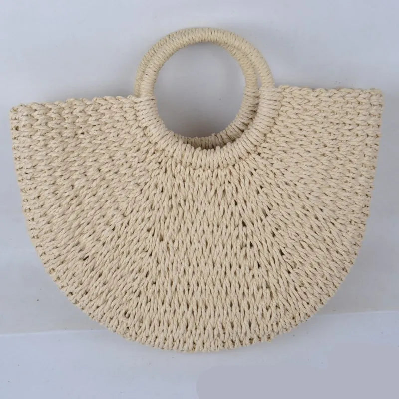 Women's Handmade Straw Tote Bag – Bohemian Beach Weave