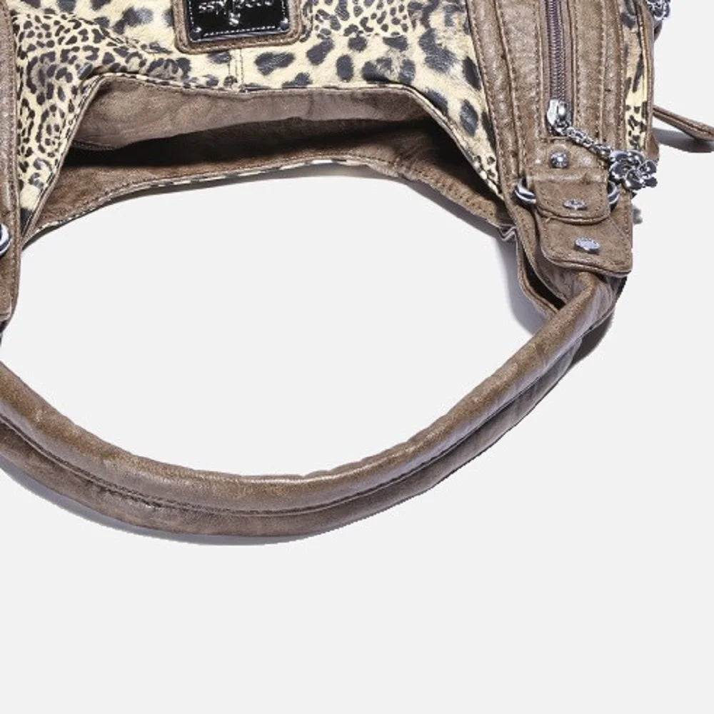 Angel Kiss Women Handbags Leopard Bag Top-handle Handbag Fashion Satchel Dumpling Pack Shoulder Bag Tote Bag Hobos Large Purse