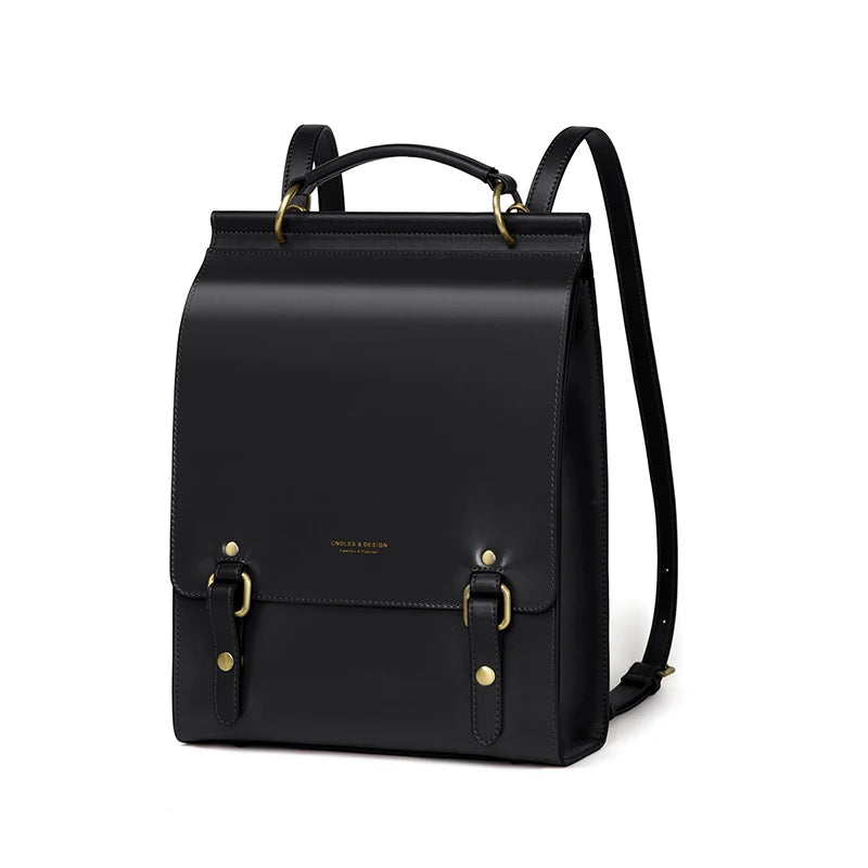 Cnoles Vintage Women's Leather Backpack Casual Shoulder Bag Travel Purse for Girls College School Book Bag