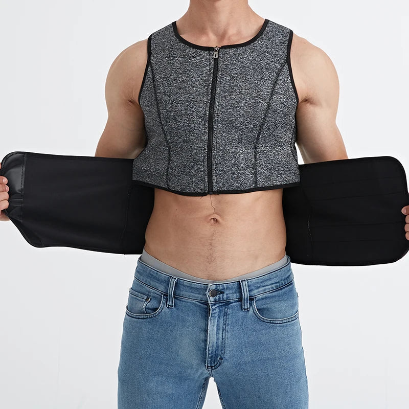 Men Body Shaper Waist Trainer Sauna Suit Sweat Vest Slimming Underwear Weight Loss Shirt Fat Burner Workout Tank Tops Shapewear