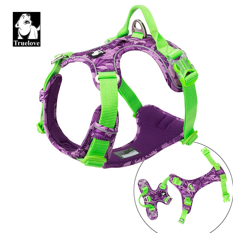 Truelove Dog Harness – Camo Reflective Nylon, All Breeds