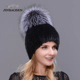JERYAFUR Luxe Mink & Fox Fur Winter Hat for Women