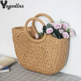 Women's Handmade Straw Tote Bag – Bohemian Beach Weave