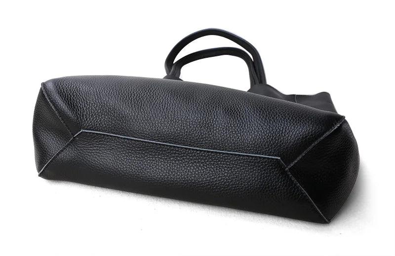 2023 New Women Deluxe Cowhide Genuine Leather Totes Handbag Lady Simple Soft Satchels Bag High Capacity Waterproof Shopping Bags