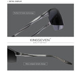 Genuine KINGSEVEN Polarized Men Aluminum Sunglasses Driving Mirror Lens Male Sun Glasses Aviation Women For Men Eyewear 9126