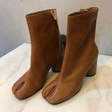 Luxury Leather Tabi Split Toe Ankle Boots - Women's High Heel