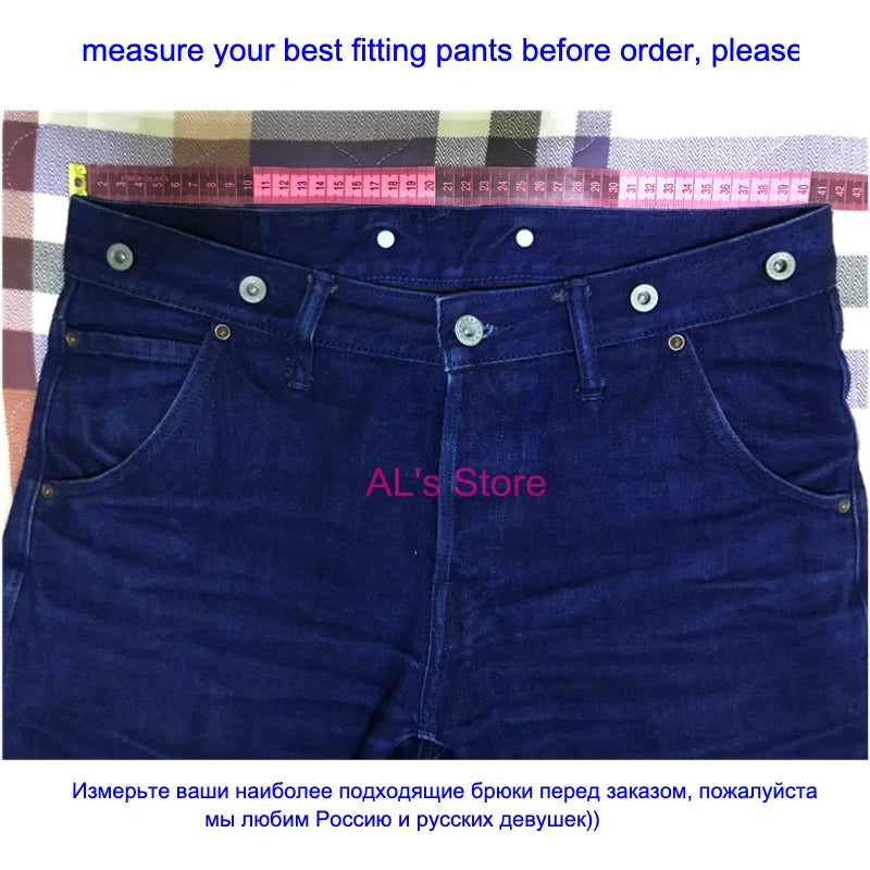 RT-511 Heavy Weight Indigo Selvage Washed 14oz Pants Sanforized Thick Raw Denim Jean Red Tornado
