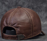 Men's Genuine Leather Baseball Cap | Eagle Print