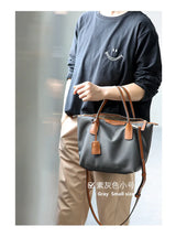 Zipper Tote Bags For Women Nylon With Real Leather Handbag High Quality Single Shoulder Bag