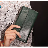 NIGEDU Brand Genuine Leather Women Wallet Long Thin Purse Cowhide Multiple Cards Holder Clutch Bag Fashion Standard Wallet