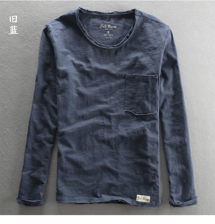 Men's Vintage Bamboo Cotton Long Sleeve Tee