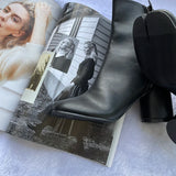 Luxury Leather Tabi Split Toe Ankle Boots - Women's High Heel