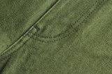 Saucezhan Men Jeans Vulcanization Olive Green 107 Selvedge Denim Jeans Men washed  Slim Fit 14 Oz  Zipper Fly