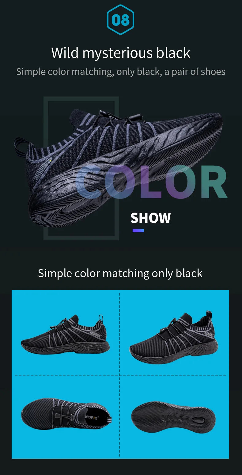 ONEMIX 2026 Men Running Shoes Non-slip Shock Absorption Sneaker Lightweight Tennis Shoe Waterproof Man Breathable Casual Shoes