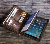 Macbook Pro Air 13 iPad Pro 13 12.9 Portfolio File Folder Cow Leather Cover Organizer Travel Business Office Document Briefcase