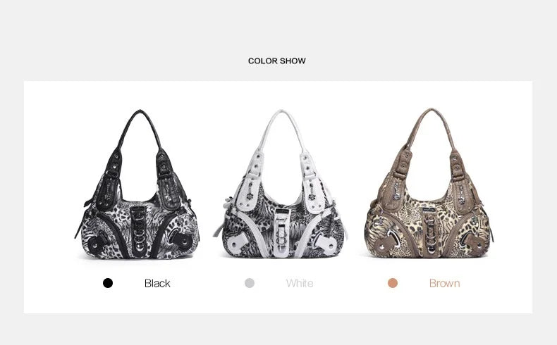Vintage Bag Women Handbags Brown Leopard Shoulder Bag Top-handle Handbag Fashion Satchel Dumpling Shoulder Bag Tote Hobos