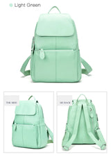 Zency Stylish White Black Genuine Leather Women Backpack A++ Quality Anti-theft Large Capacity Knapsack Travel Designer Rucksack