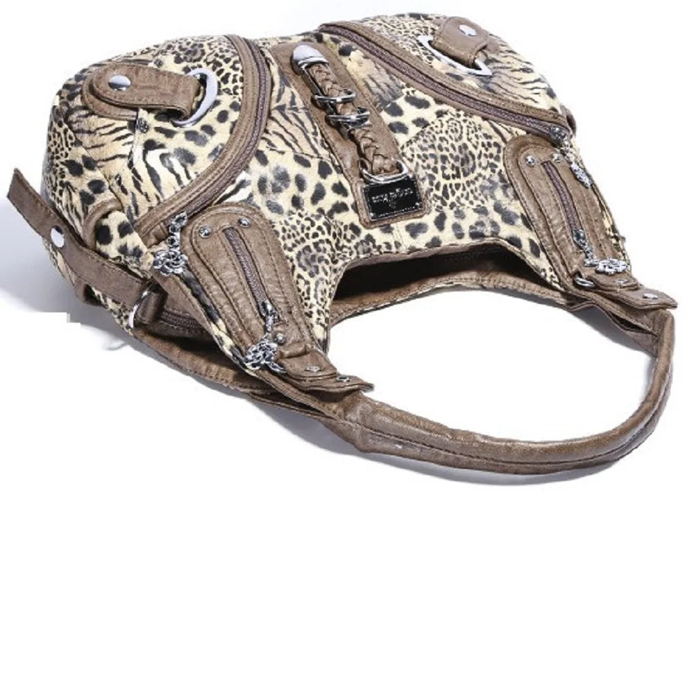 Vintage Bag Women Handbags Brown Leopard Shoulder Bag Top-handle Handbag Fashion Satchel Dumpling Shoulder Bag Tote Hobos