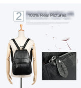 Zency Stylish White Black Genuine Leather Women Backpack A++ Quality Anti-theft Large Capacity Knapsack Travel Designer Rucksack