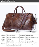 WESTAL Men's Travel Bags Hand Luggage Genuine Leather Duffle Bags Leather Luggage Travel Bag Suitcases Handbags big/Weekend Bag