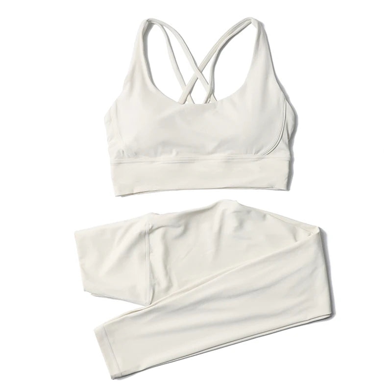 Women's Yoga Set with Sports Bra & High-Waist Leggings