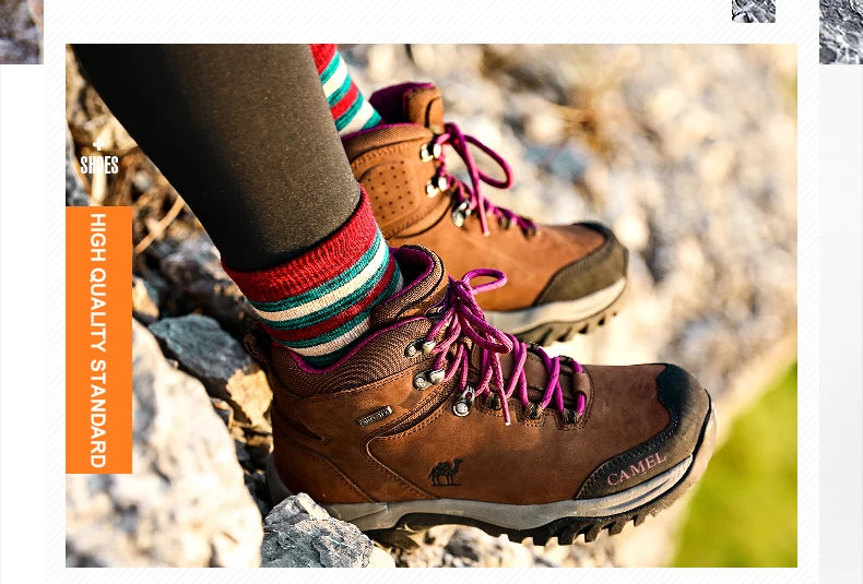 GOLDEN CAMEL Waterproof Hiking Shoes Men and Women Outdoor Anti-Slip Climbing Trekking Shoes for Men 2023 Leather Hiking Boots