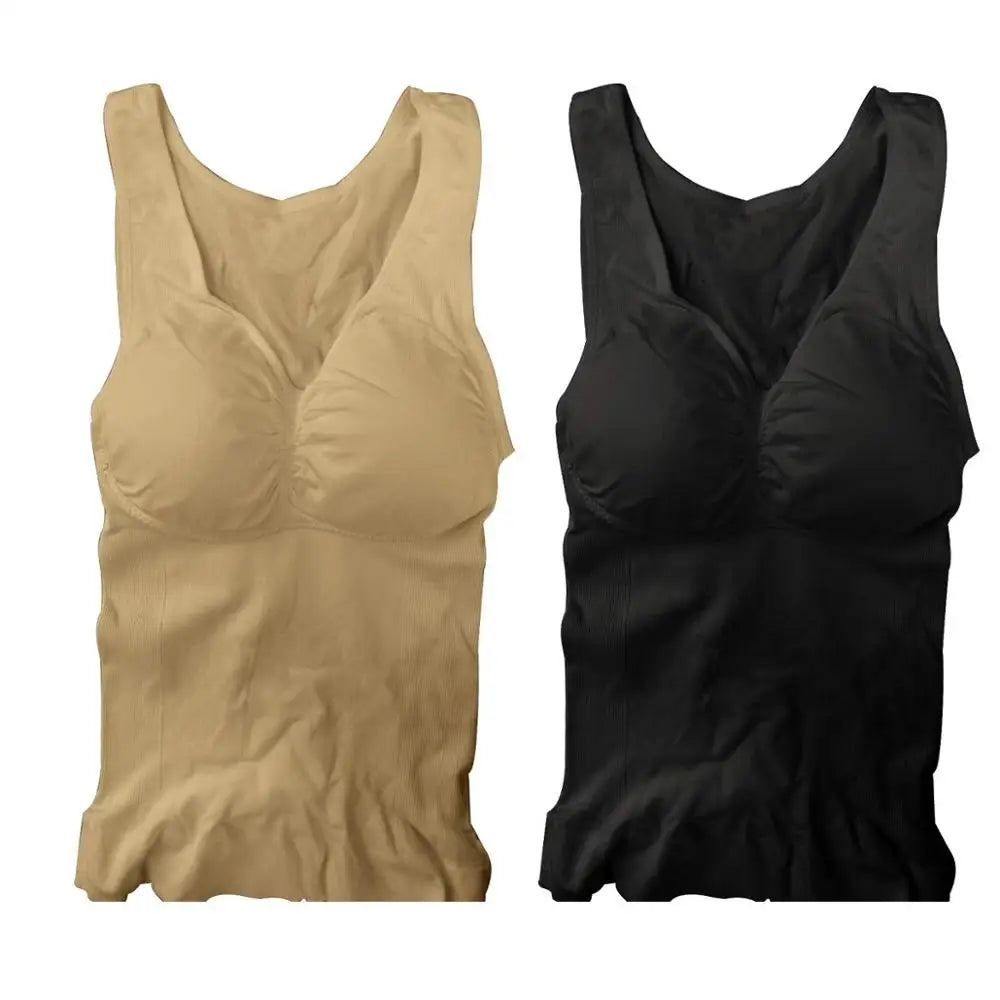 Women’s 2-in-1 Tummy Control Shapewear Tank Top with Padded Bra