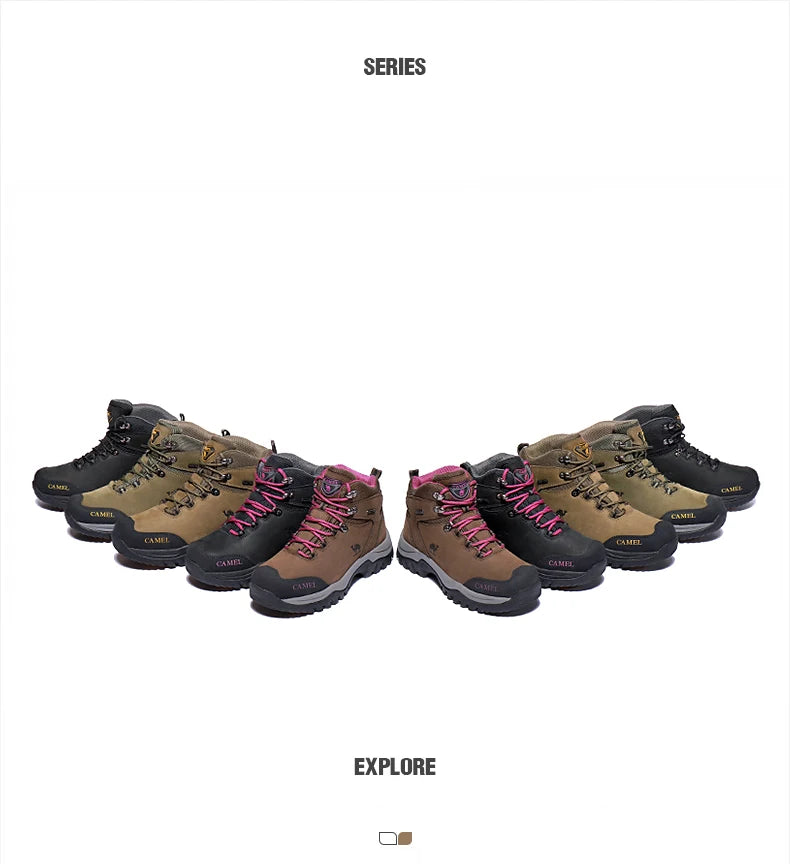 GOLDEN CAMEL Waterproof Hiking Shoes Men and Women Outdoor Anti-Slip Climbing Trekking Shoes for Men 2023 Leather Hiking Boots