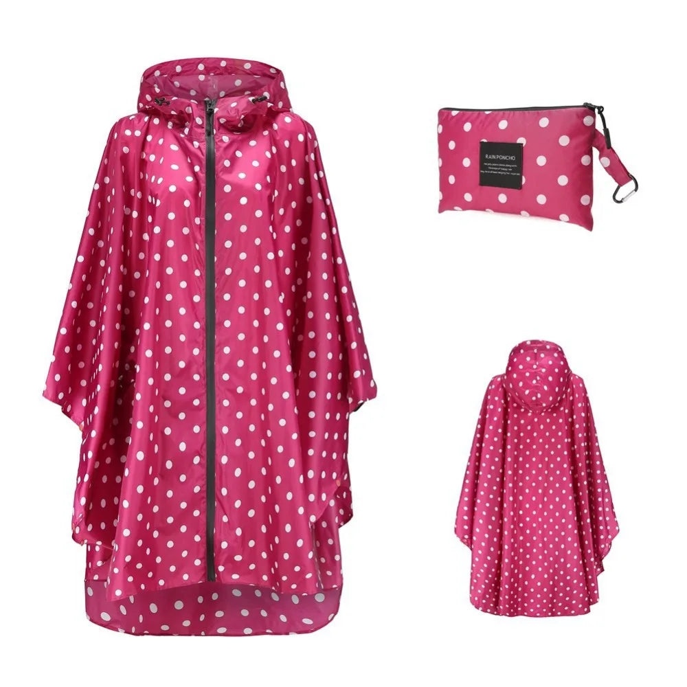 Women's Elegant Waterproof Poncho Raincoat – All Sizes
