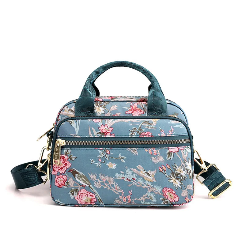 Women's Floral Nylon Crossbody Shoulder Bag