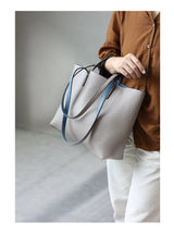 JAZZQ Reversible Genuine Leather Tote | First-Layer Cowhide