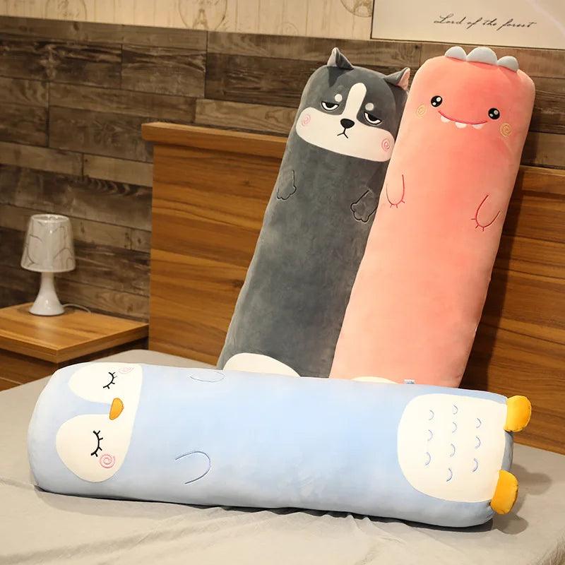 Cartoon Animal Dinosaur Pig Rabbit Bear Husky Duck Plush Toys Stuffed Soft Long Sleep Pillow Doll Cushion Kids Girls Gift