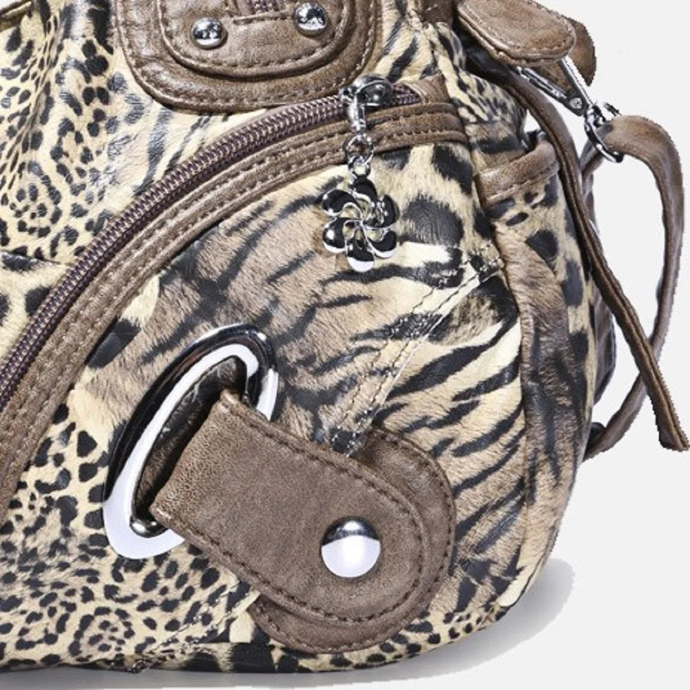 Angel Kiss Women Handbags Leopard Bag Top-handle Handbag Fashion Satchel Dumpling Pack Shoulder Bag Tote Bag Hobos Large Purse