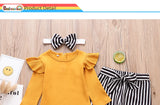 Baby Girl 3-Piece Outfit with Pants & Headband