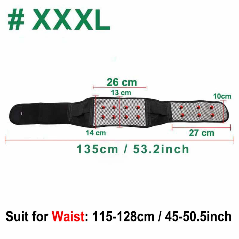 ComfortFit Adjustable Tourmaline Back Support & Lumbar Brace